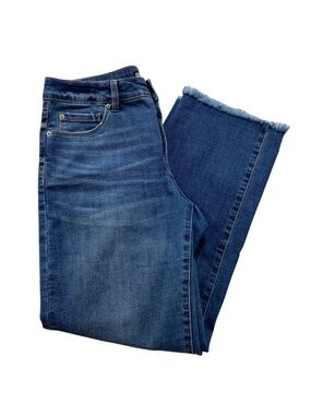 Blue Revival Recycled Denim Straight Leg Jeans Women’s 28 Raw Hem Medium Wash